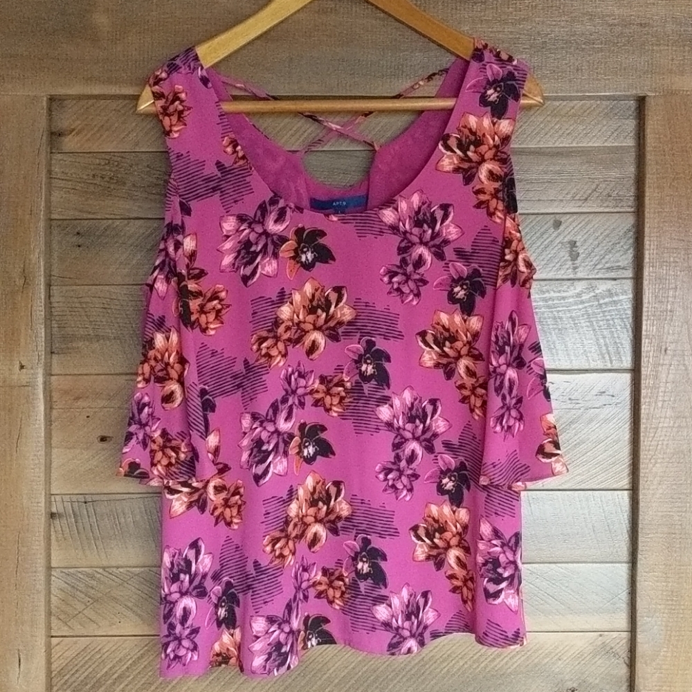 Apt 9 Cross Back Cold Shoulder Blouse